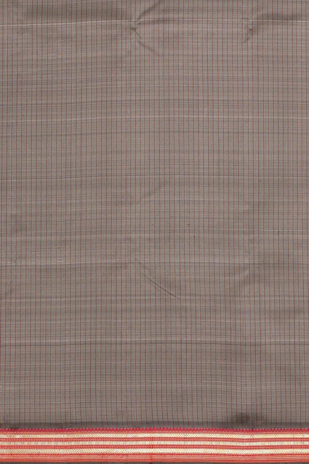 Image of Arani Silk Grey-Cream Saree